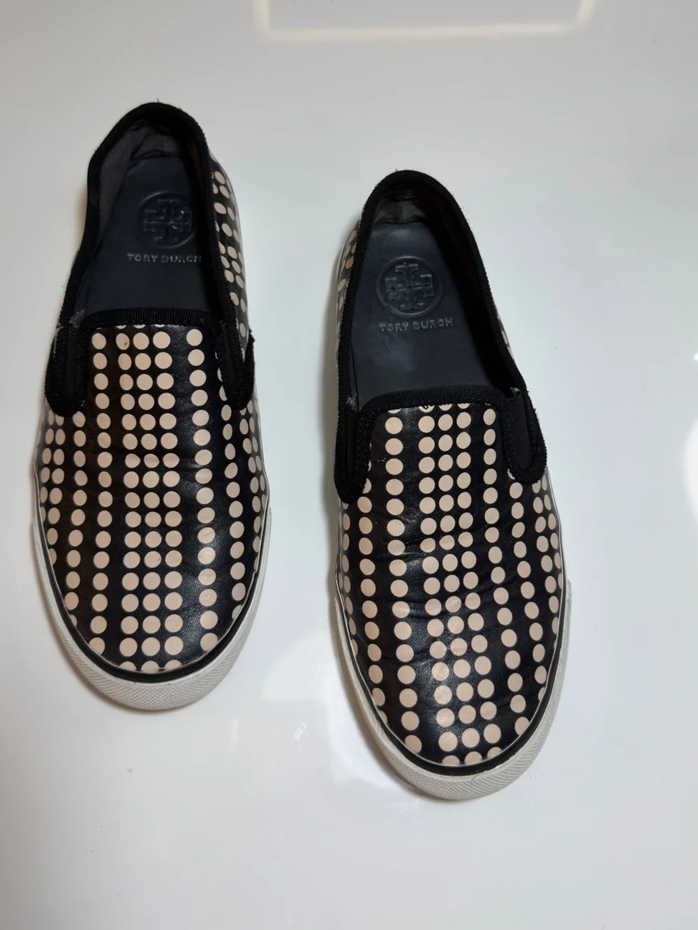 Tory Burch Women’s Slip-On Sneakers Black Polka Dot Size 6.5